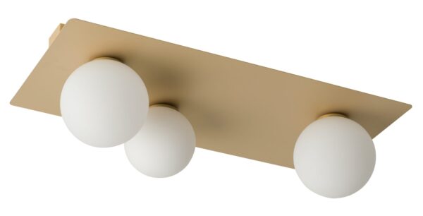 Plafon nowoczesny ARGON 3 prostokąt złoty beż, 3 × G9 – Sigma Lighting 33280