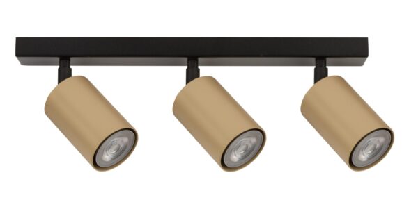 Spot sufitowy minimalistyczny ZOOM 3 czarny/złoty /spot, 3 × GU10 – Sigma Lighting 33321