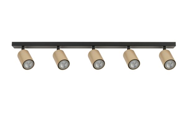Spot sufitowy minimalistyczny ZOOM 5 czarny/złoty /spot, 5 × GU10 – Sigma Lighting 33323