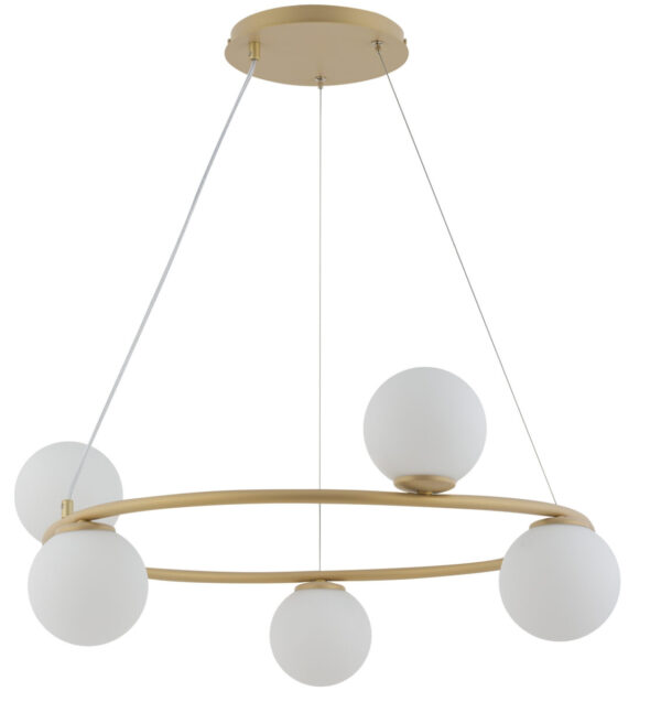 Lampa wisząca klasyczna GAMA koło 5 złoty beż, 5 × G9 – Sigma Lighting 33381