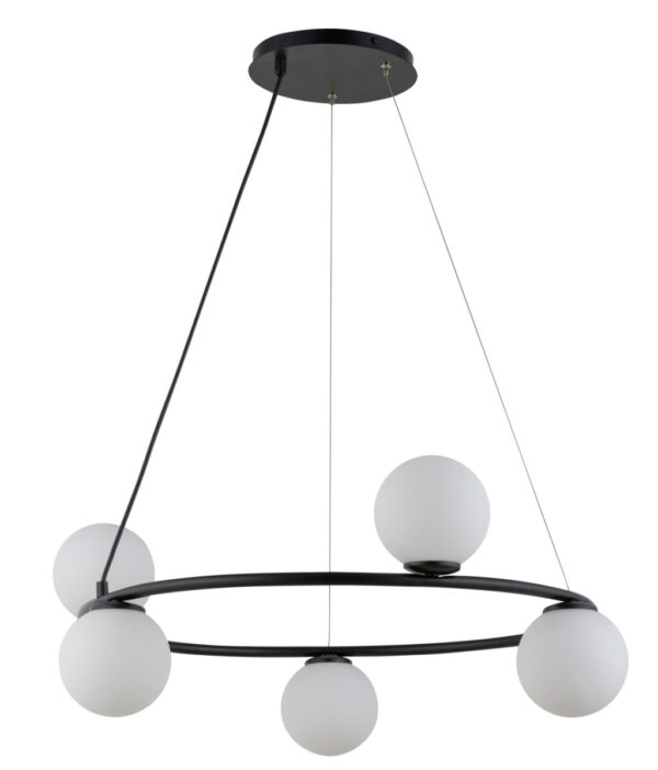 Lampa wisząca klasyczna GAMA koło 5 czarny, 5 × G9 – Sigma Lighting 33383