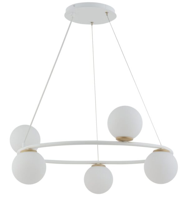 Lampa wisząca klasyczna GAMA koło 5 biały złoty, 5 × G9 – Sigma Lighting 33385