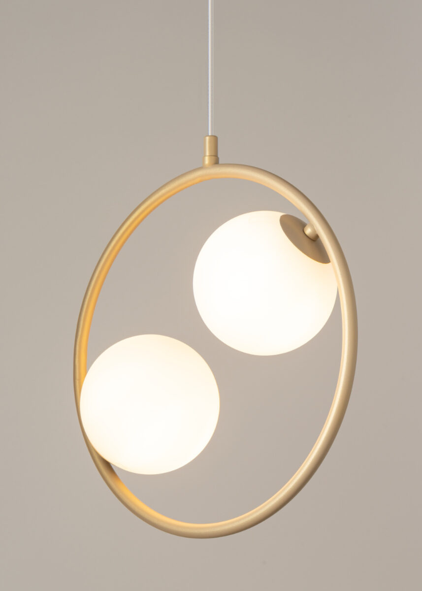 Lampa wisząca nowoczesna AQUA 2 złoty beż, 2 × G9 – Sigma Lighting 33412 - obrazek 2