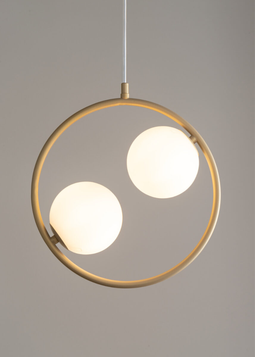 Lampa wisząca nowoczesna AQUA 2 złoty beż, 2 × G9 – Sigma Lighting 33412 - obrazek 3