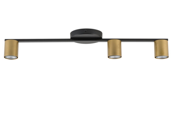 Spot sufitowy minimalistyczny SKY 3 czarno złoty /spot, 3 × GU10 – Sigma Lighting 33435