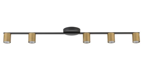 Spot sufitowy minimalistyczny SKY 5 czarno złoty /spot, 5 × GU10 – Sigma Lighting 33441