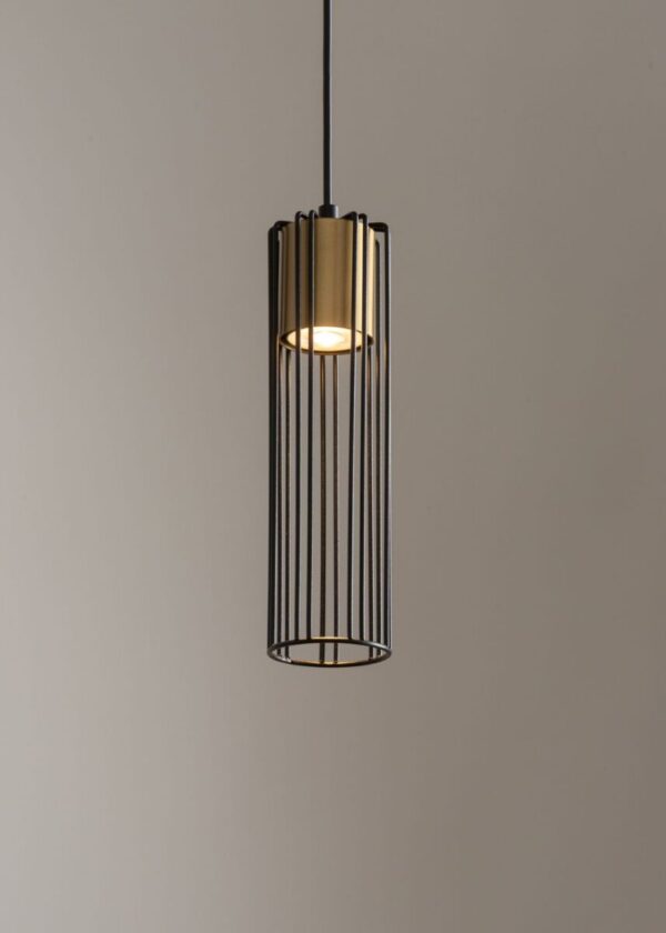 Lampa wisząca loftowa FOBIA 1 czarny/złoty, 1 × GU10 – Sigma Lighting 33449