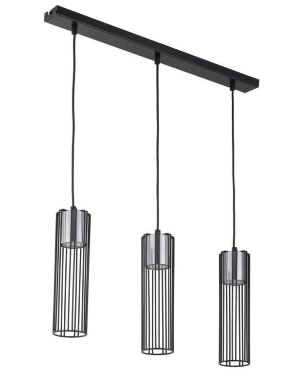 Lampa wisząca loftowa FOBIA 3 prosty czarny/srebrny, 3 × GU10 – Sigma Lighting 33454