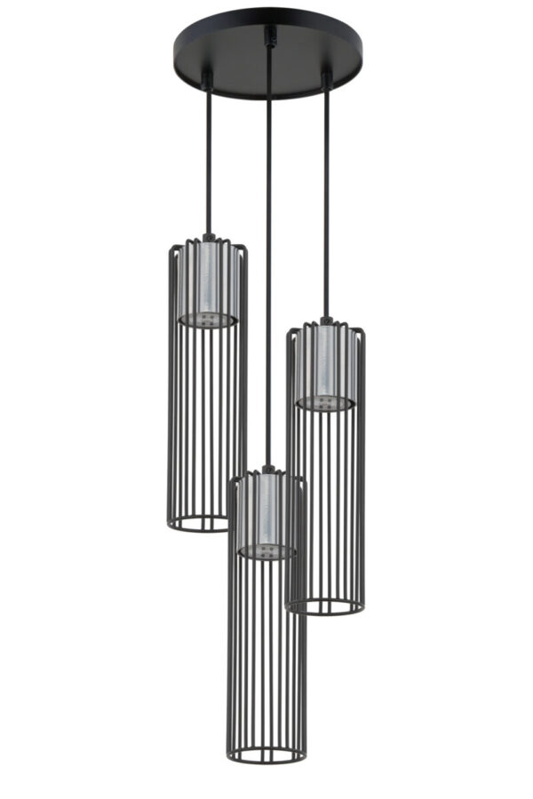 Lampa wisząca loftowa FOBIA 3 koło czarny/srebrny, 3 × GU10 – Sigma Lighting 33457