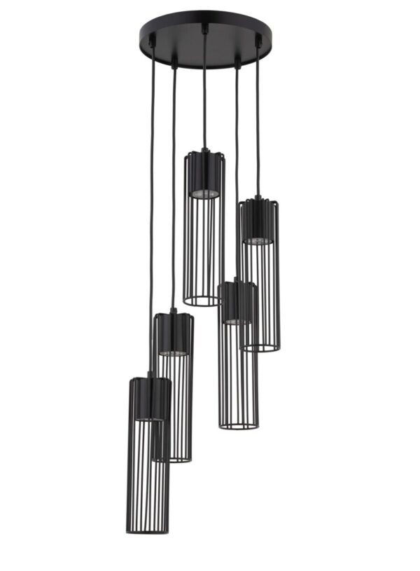 Lampa wisząca loftowa FOBIA 5 koło czarny, 5 × GU10 – Sigma Lighting 33459