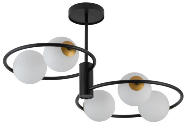 Plafon nowoczesny AQUA 5 czarny, 5 × G9 – Sigma Lighting 33468