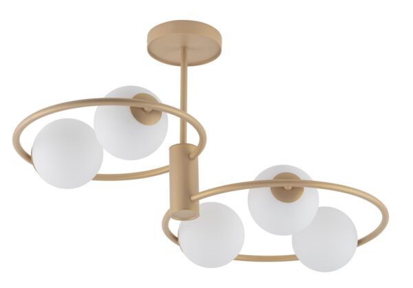Plafon nowoczesny AQUA 5 złoty beż, 5 × G9 – Sigma Lighting 33470