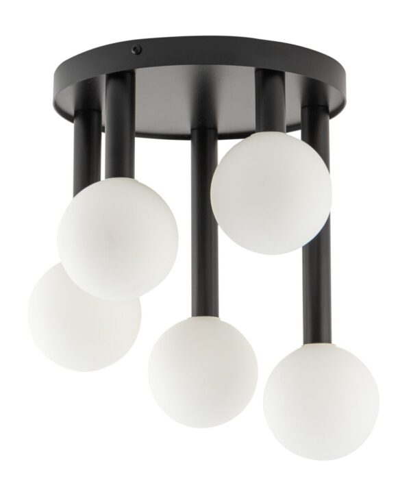 Plafon w stylu modern classic PERLA 5 czarny, 5 × G9 – Sigma Lighting 33485