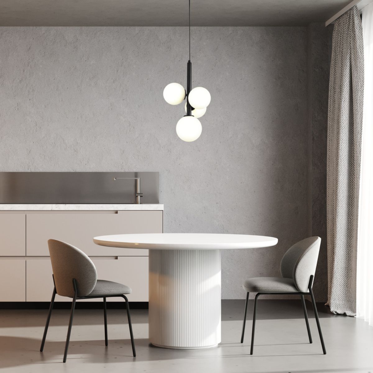 Lampa wisząca w stylu modern classic PERLA 4 czarny, 4 × G9 – Sigma Lighting 33487 - obrazek 4