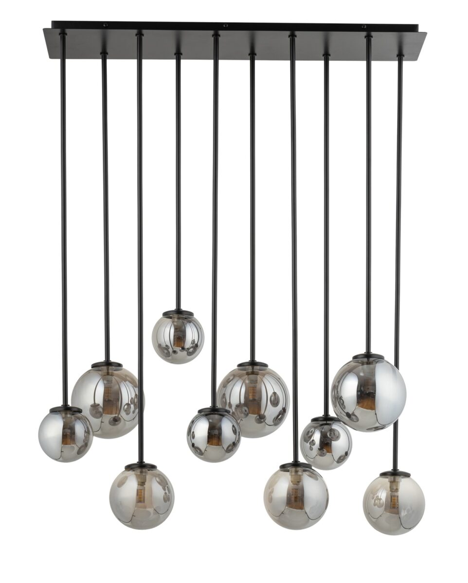 Plafon nowoczesny TULIA 10 długi szary, 10 × G9 – Sigma Lighting 33490