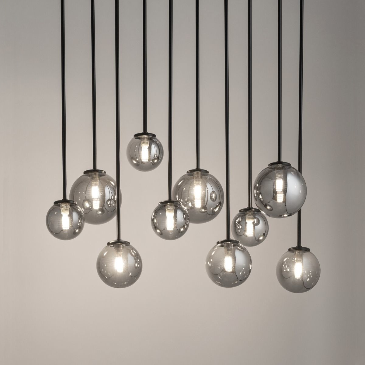 Plafon nowoczesny TULIA 10 długi szary, 10 × G9 – Sigma Lighting 33490 - obrazek 2