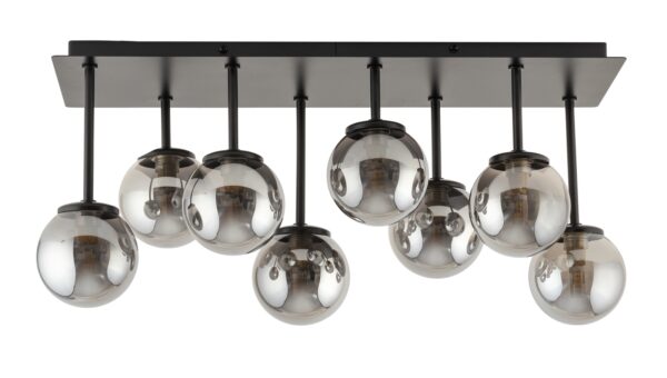 Plafon nowoczesny TULIA 8 krótki szary, 8 × G9 – Sigma Lighting 33496