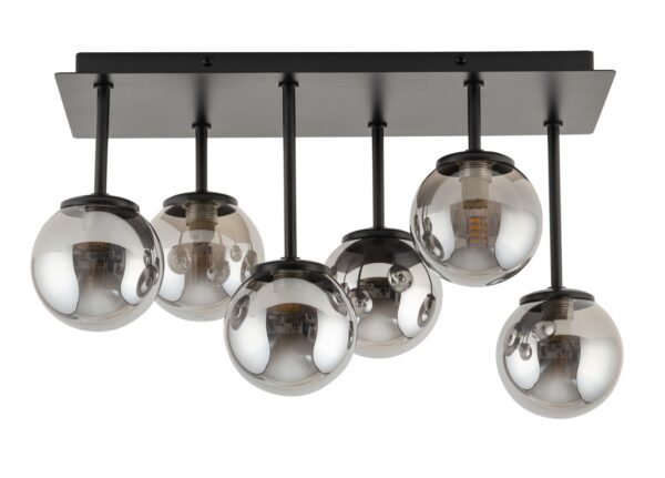 Plafon nowoczesny TULIA 6 krótki szary, 6 × G9 – Sigma Lighting 33500