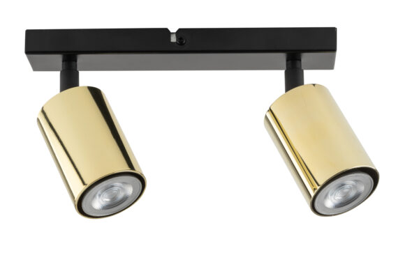 Plafon minimalistyczny ZOOM 2 czarny mosiądzowany, 2 × GU10 – Sigma Lighting 33507