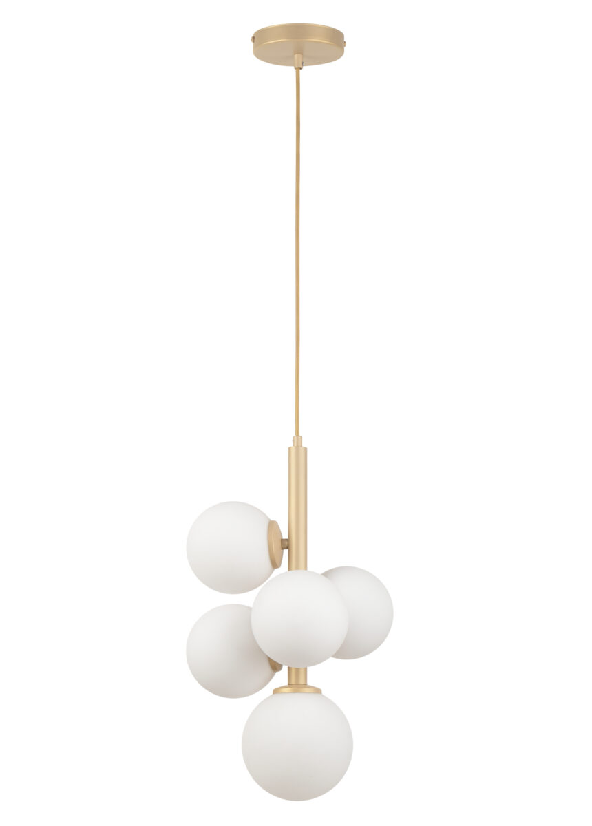 Lampa wisząca w stylu modern classic PERLA 5 złoty beż, 5 × G9 – Sigma Lighting 33607