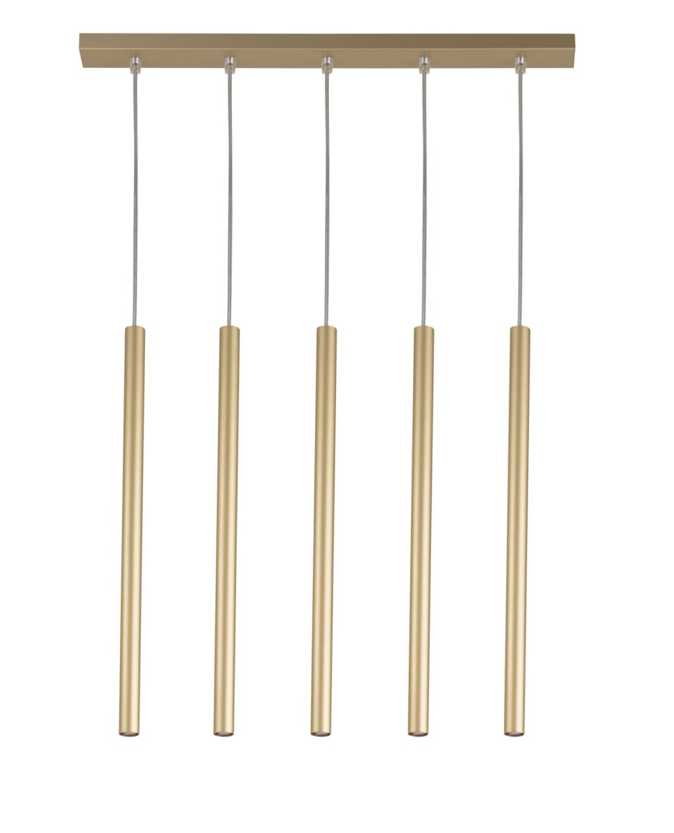 Lampa wisząca minimalistyczna SOPEL 5 prosty złoty, 5 × G9 – Sigma Lighting 33617