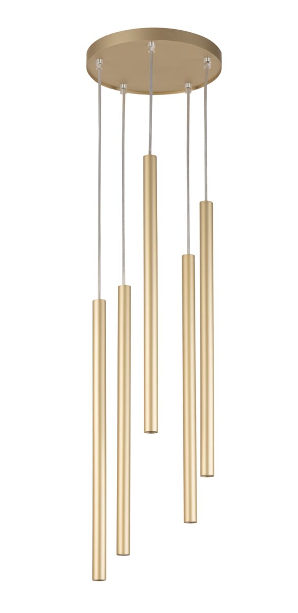 Lampa wisząca minimalistyczna SOPEL 5 koło złoty, 5 × G9 – Sigma Lighting 33627