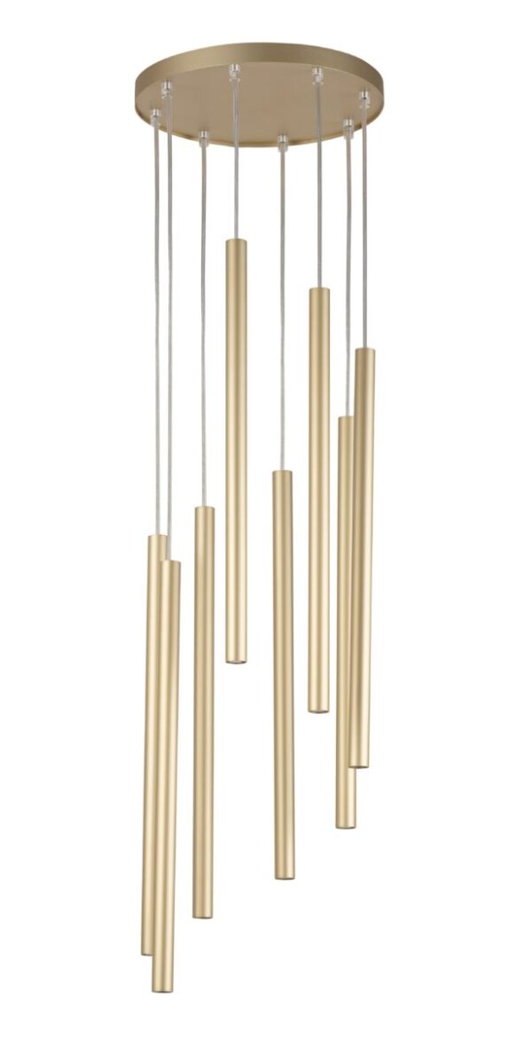 Lampa wisząca minimalistyczna SOPEL 8 koło złoty, 8 × G9 – Sigma Lighting 33630