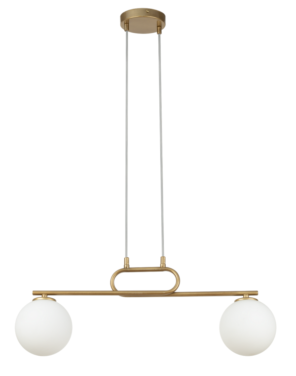 Lampa wisząca w stylu glamour TES 2 złoty, 2 × G9 – Sigma Lighting 33632