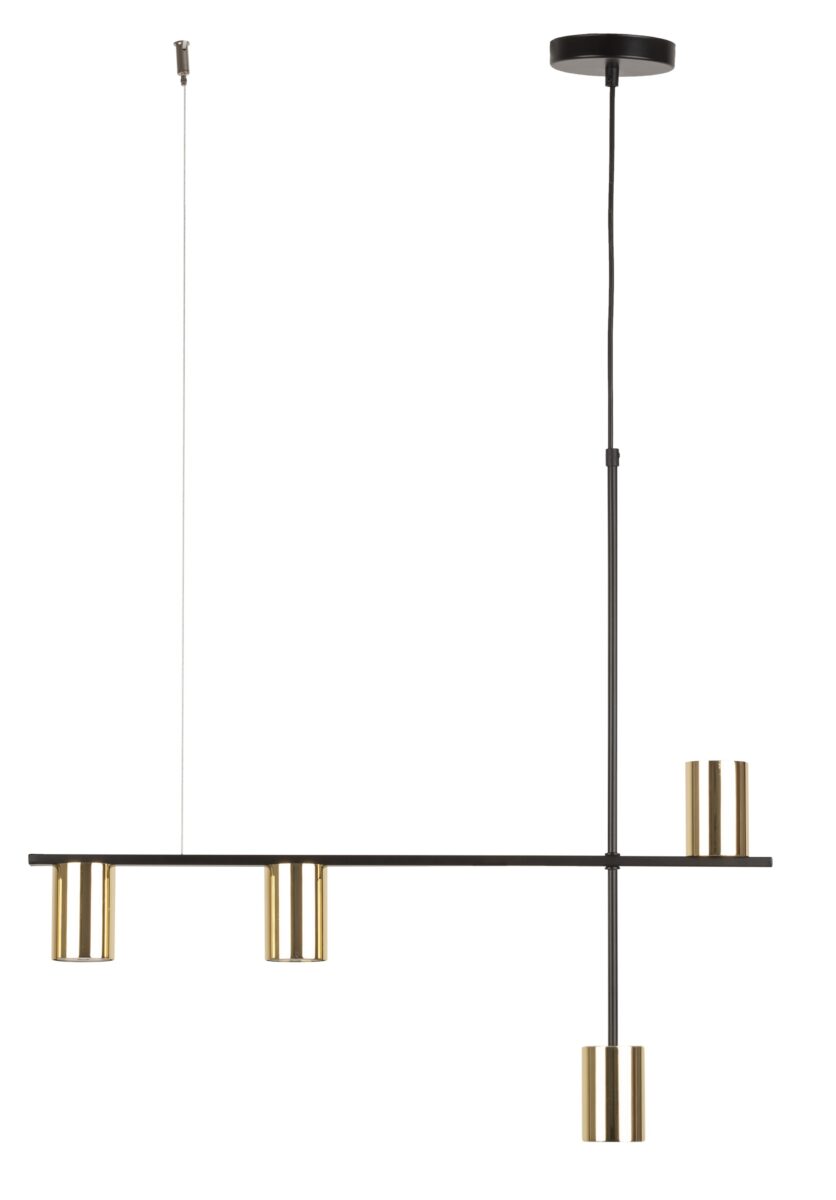 Lampa wisząca minimalistyczna VENDO 4 czarny mosiądzowany, 4 × GU10 – Sigma Lighting 33690
