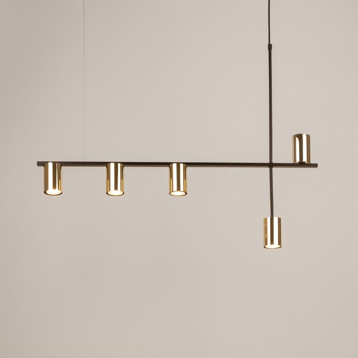Lampa wisząca minimalistyczna VENDO 5 czarny mosiądzowany, 5 × GU10 – Sigma Lighting 33693 - obrazek 2