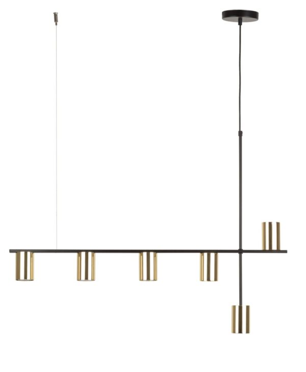 Lampa wisząca minimalistyczna VENDO 6 czarny mosiądzowany, 6 × GU10 – Sigma Lighting 33696