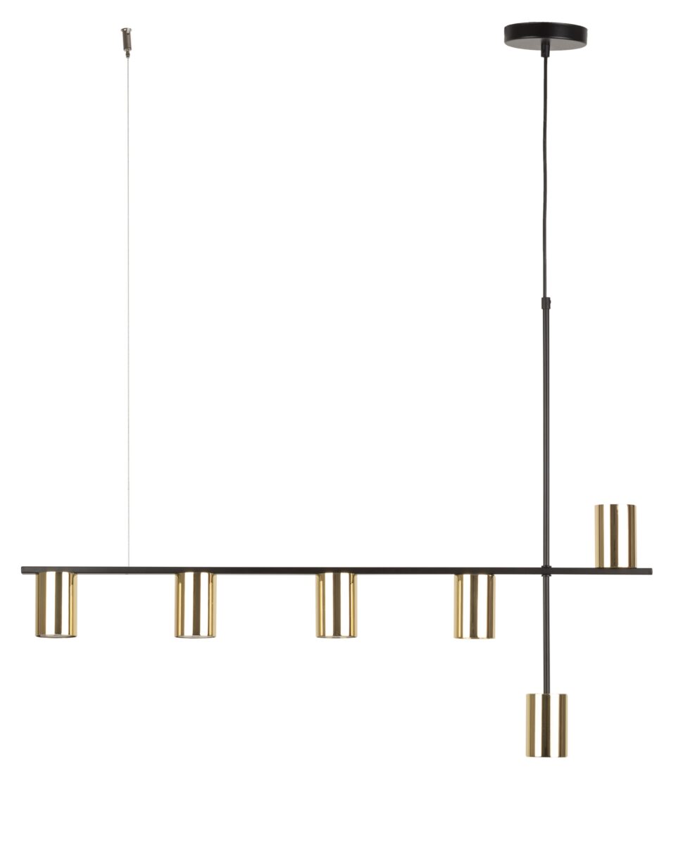 Lampa wisząca minimalistyczna VENDO 6 czarny mosiądzowany, 6 × GU10 – Sigma Lighting 33696