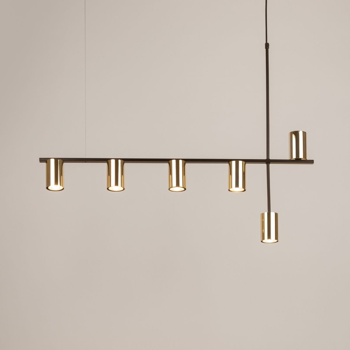 Lampa wisząca minimalistyczna VENDO 6 czarny mosiądzowany, 6 × GU10 – Sigma Lighting 33696 - obrazek 2