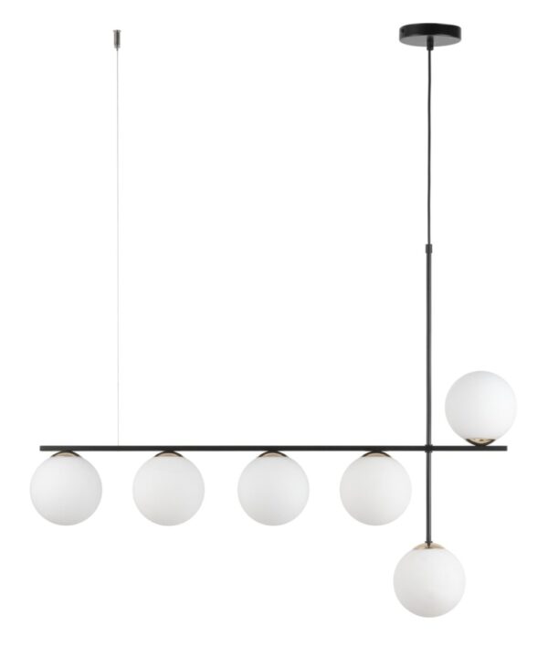 Lampa wisząca w stylu glamour SILIA 6 czarny, 6 × G9 – Sigma Lighting 33697