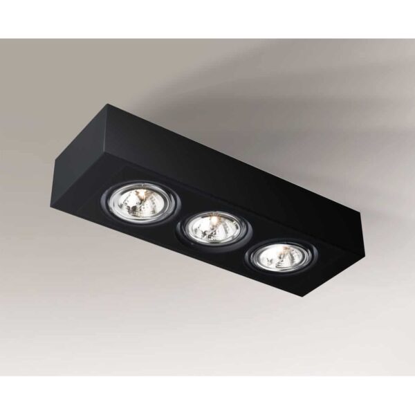 Lampa sufitowa Antigo UTO H – czarna, 3 × GU10 – 1220