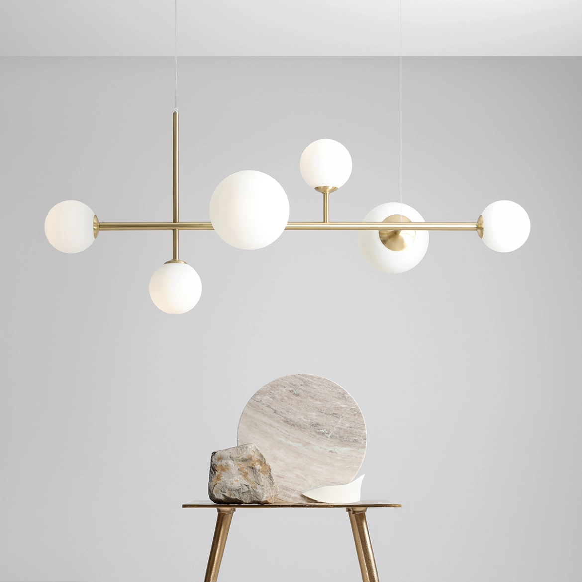 Lampa wisząca nowoczesna Aldex DIONE 6 1092K40 mosiężna 4×E14 + 2×E27 - obrazek 2