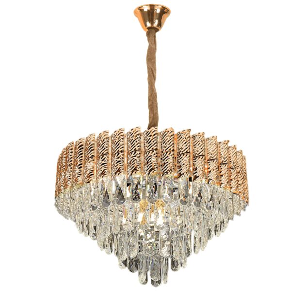 Lampa Wisząca z Kryształami G054-CP 50cm Złota
