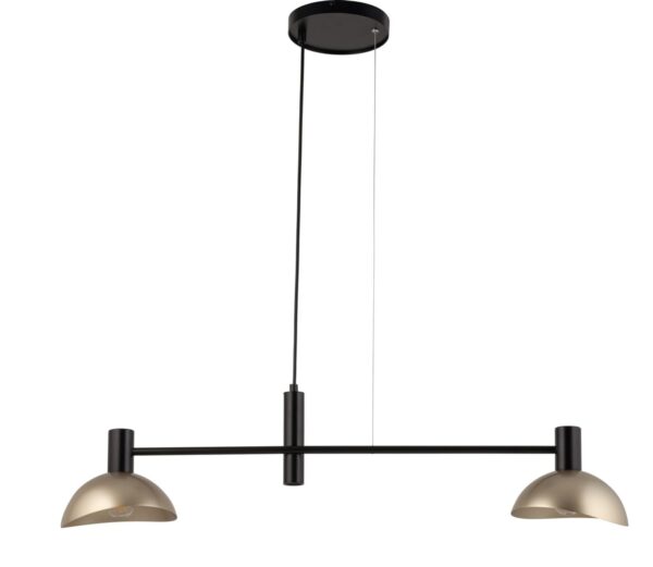 Lampa wisząca nowoczesna ARTIS 2 czarny/złoty, 2 × E14 – Sigma Lighting 40566