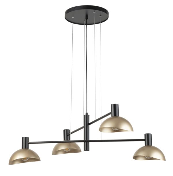 Lampa wisząca nowoczesna ARTIS 4 czarny/złoty, 4 × E14 – Sigma Lighting 40568