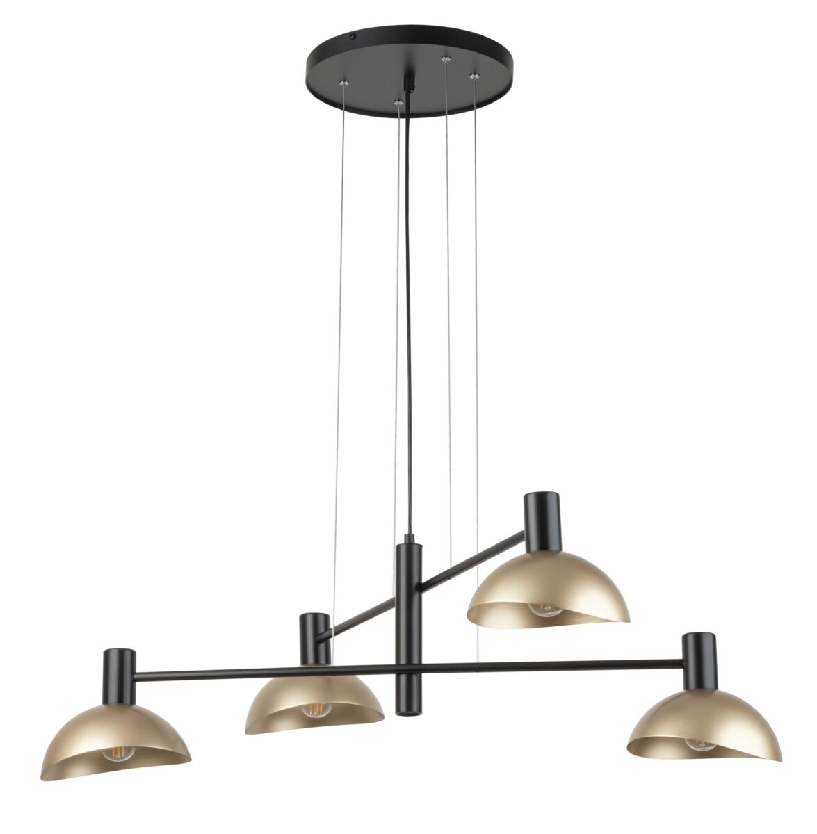 Lampa wisząca nowoczesna ARTIS 4 czarny/złoty, 4 × E14 – Sigma Lighting 40568