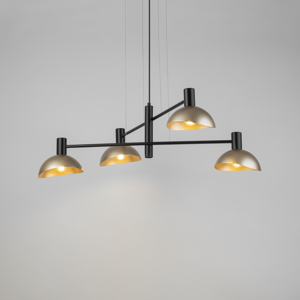 Lampa wisząca nowoczesna ARTIS 4 czarny/złoty, 4 × E14 – Sigma Lighting 40568 - obrazek 2