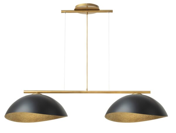 Lampa wisząca nowoczesna SOLAR 2 M złoty / klosz czarno-złoty, 2 × E27 – Sigma Lighting 40571