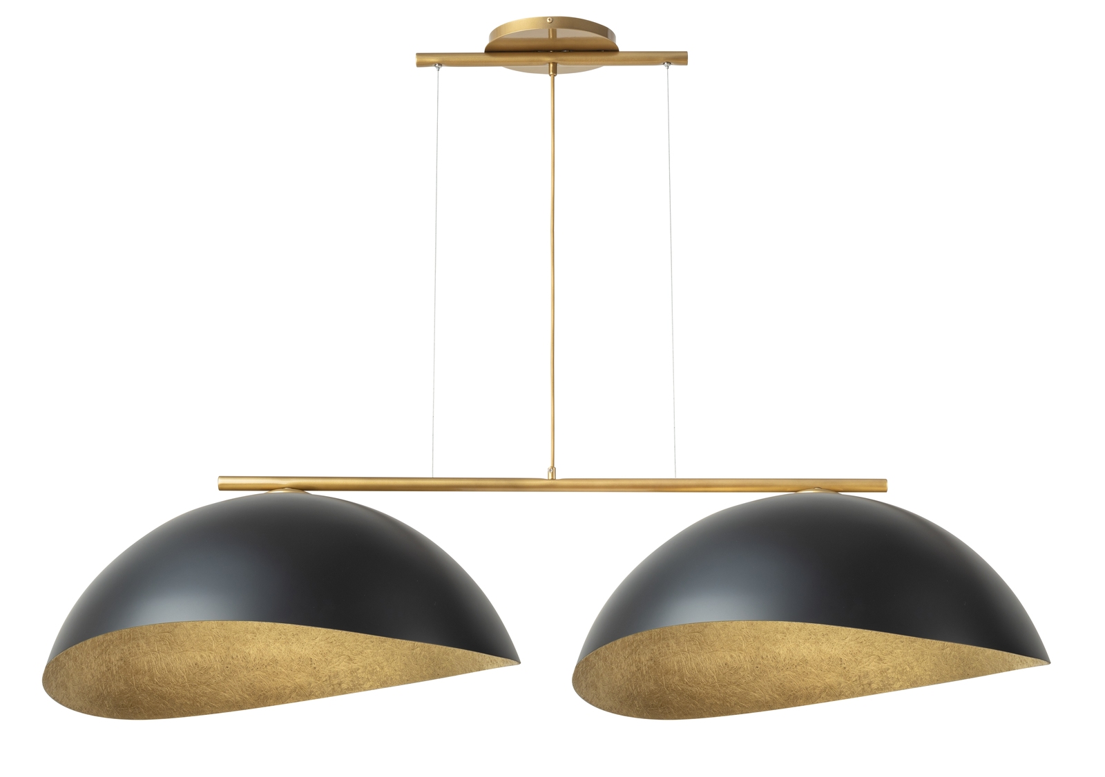 Lampa wisząca nowoczesna SOLAR 2 L złoty / klosz czarno-złoty, 2 × E27 – Sigma Lighting 40572