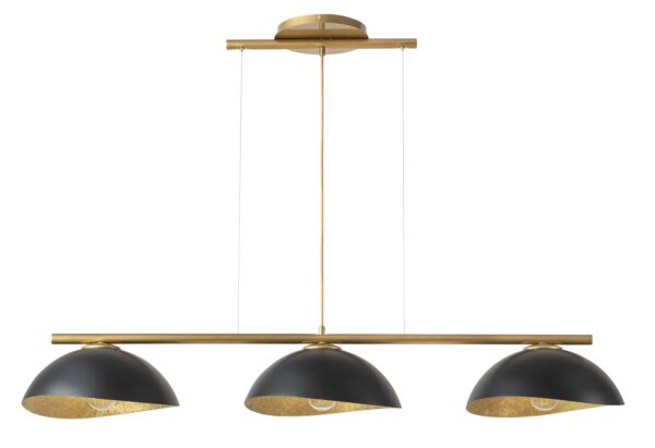 Lampa wisząca nowoczesna SOLAR 3 S złoty / klosz czarno-złoty, 3 × E27 – Sigma Lighting 40573