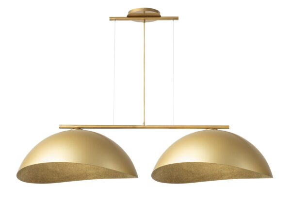 Lampa wisząca nowoczesna SOLAR 2 L złoty / klosz złoty, 2 × E27 – Sigma Lighting 40575