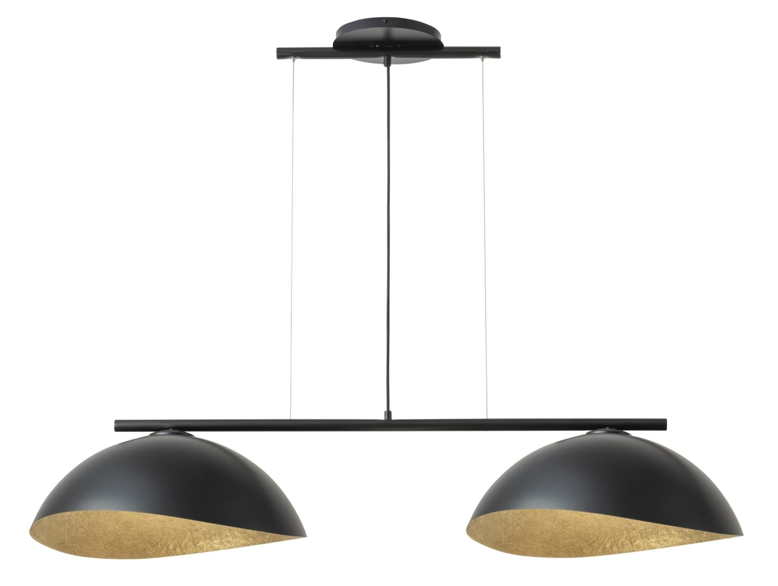 Lampa wisząca nowoczesna SOLAR 2 M czarny / klosz czarno-złoty, 2 × E27 – Sigma Lighting 40577