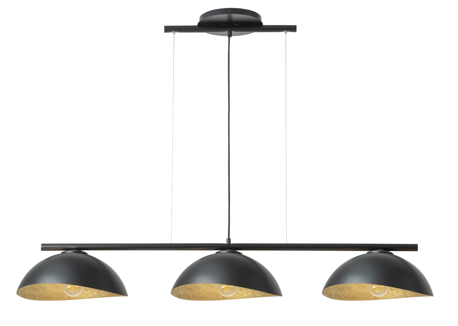Lampa wisząca nowoczesna SOLAR 3 S czarny / klosz czarno-złoty, 3 × E27 – Sigma Lighting 40579