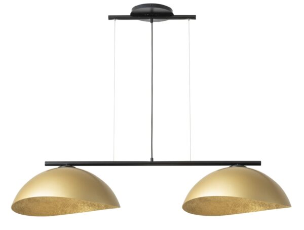Lampa wisząca nowoczesna SOLAR 2 M czarny / klosz złoty, 2 × E27 – Sigma Lighting 40580