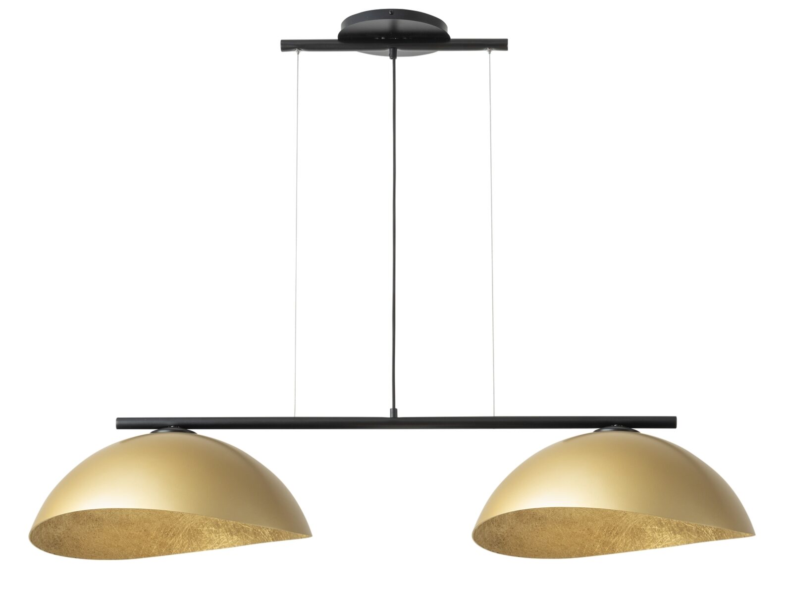 Lampa wisząca nowoczesna SOLAR 2 M czarny / klosz złoty, 2 × E27 – Sigma Lighting 40580
