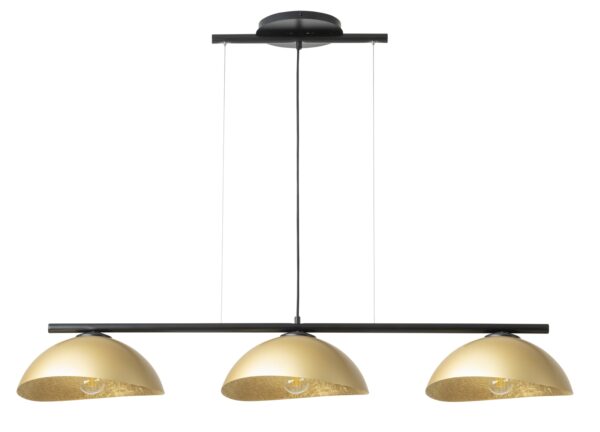 Lampa wisząca nowoczesna SOLAR 3 S czarny / klosz złoty, 3 × E27 – Sigma Lighting 40582